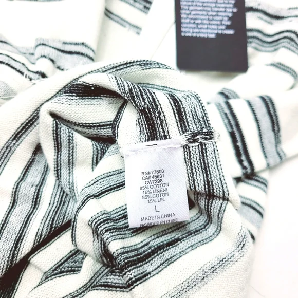 Chaser Linen Blend Fringe Trim Hooded Sweater sz Large - Picture 5 of 7